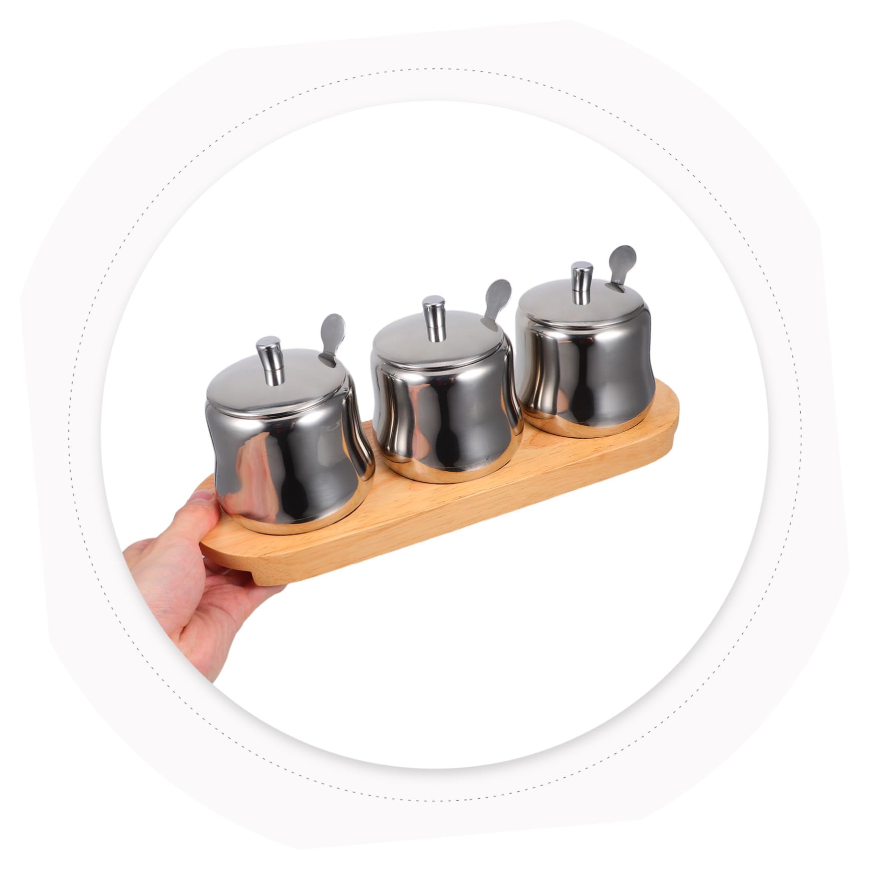 Zerodeko Edelstahl-gewürzbehälter mit Deckel und Löffel Set aus Küchengewürzgläsern für Aufbewahrung von Gewürzen Zuckerdosen mit Löffel und Deckel für Hausgebrauch