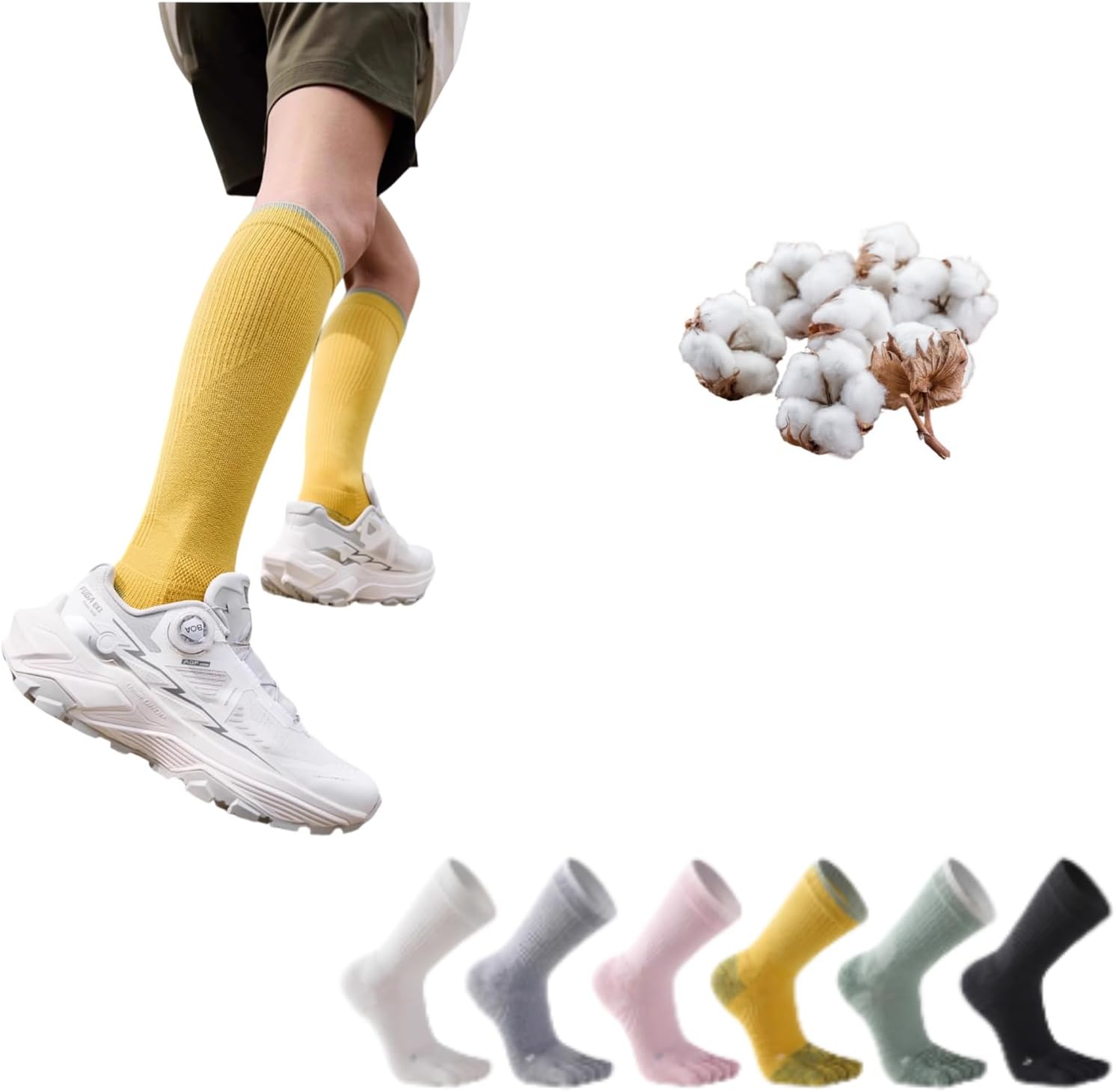 Hiking Cycling Running Socks, Activewear, Breathable, High-Performance,Wool Blend Compression, All seasons, Women