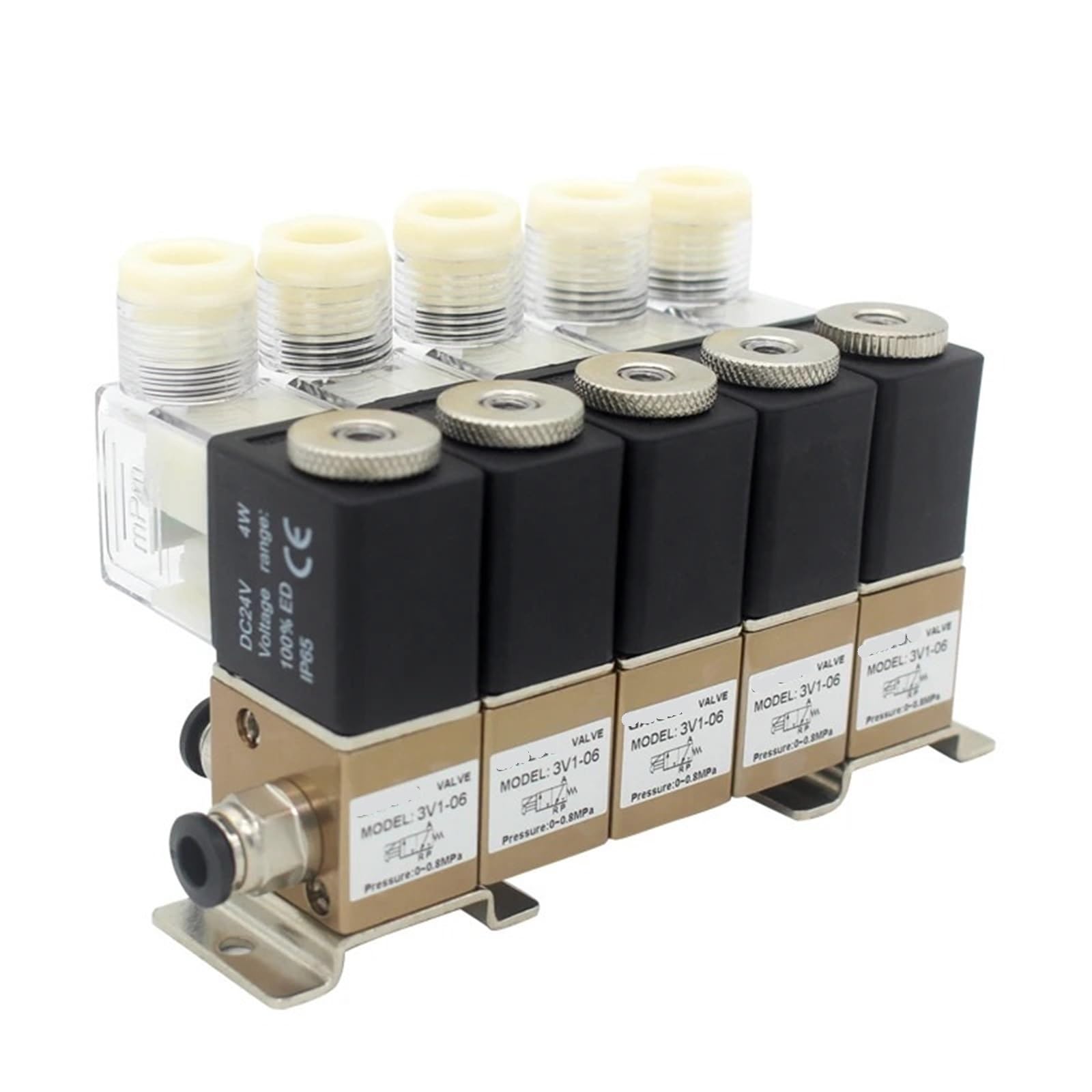 3V1-06 3/2 Way Normally Closed Pneumatic Solenoid Valve Combination Positive and Negative Pressure Universal Control Suction Cup(AC220V 4mm Fittings,6F)