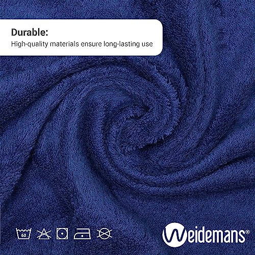 Weidemans Premium Pure Cotton Fluffy Hand Towel 18” X 30” | Navy Blue Hand Towels | Set Of 4 Ultra Soft And Highly Absorbent Hand Towels For Bathroom, Gym, Hotel, Spa, Machine Washable #TOP1