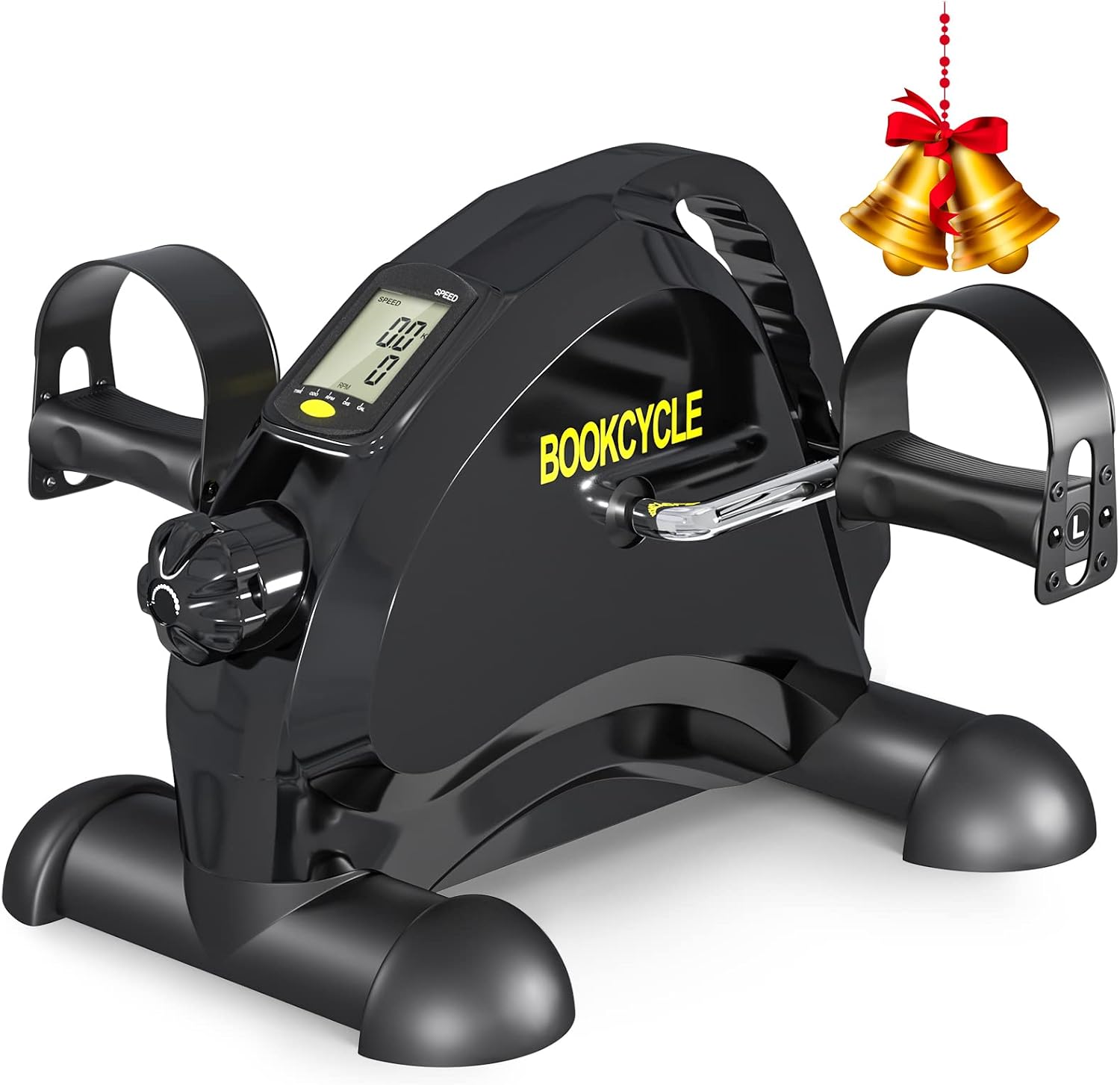 BOOKCYCLE Folding Pedal Exerciser, Mini Exercise Bike for Seniors Foot Hand Cycle Physical Therapy Rehab, Portable Under Desk Bike Peddler Machine for Arm Leg Exerciser while Sitting at Home Office
