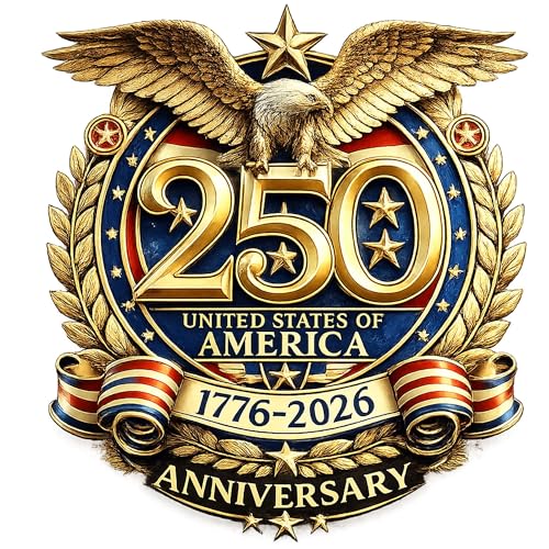 2Pcs 250 Anniversary USA Decal, Patriotic Eagle 1776–2026 Vinyl for Car, Truck, Window, Laptop, 250 Years American, 250th Anniversary Car Stickers, Fathers Day Gift