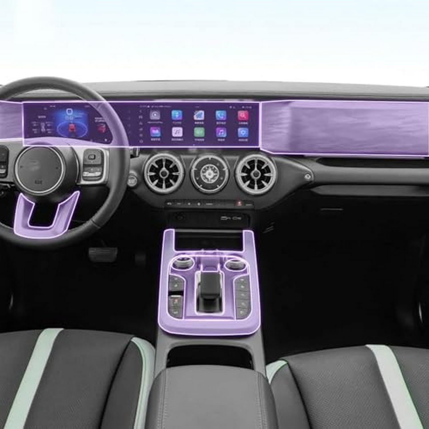 Anti-rayures voiture film pour console centrale GWM Tank 300 TPU transparent