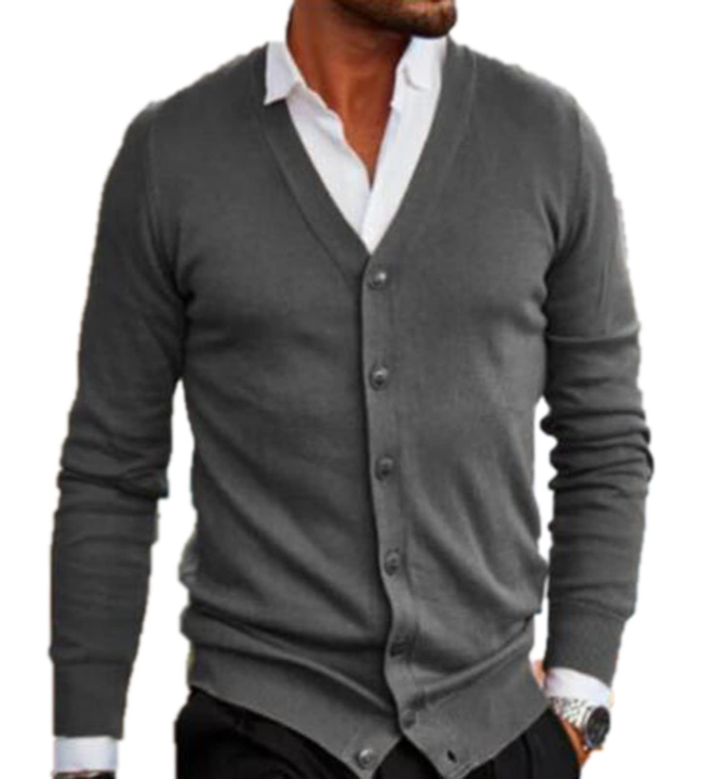 Chaqueta de Punto de Manga Larga para Hombre Casual