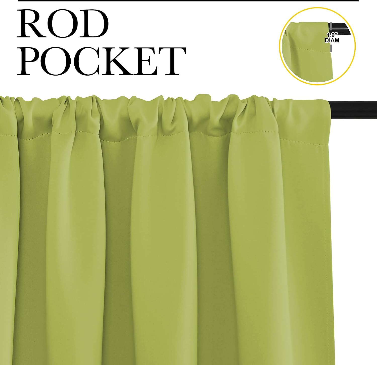 NICETOWN Blackout Curtains for RV Windows, Fresh Green, 29" by 20", 2 Panels, Room Darkening Window Curtain Panels, Easy-Care Solid Thermal Insulated Draperies/Drapes for Daughter Room thumbnail