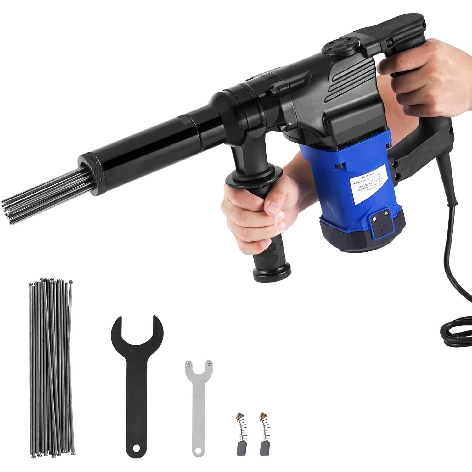 Desincrustador eléctrico de Agujas, removedor de óxido portátil de 1100 W, Herramienta de eliminación de Pintura de Alta Resistencia con 23 Agujas, para automóviles, Barcos y Cubiertas.