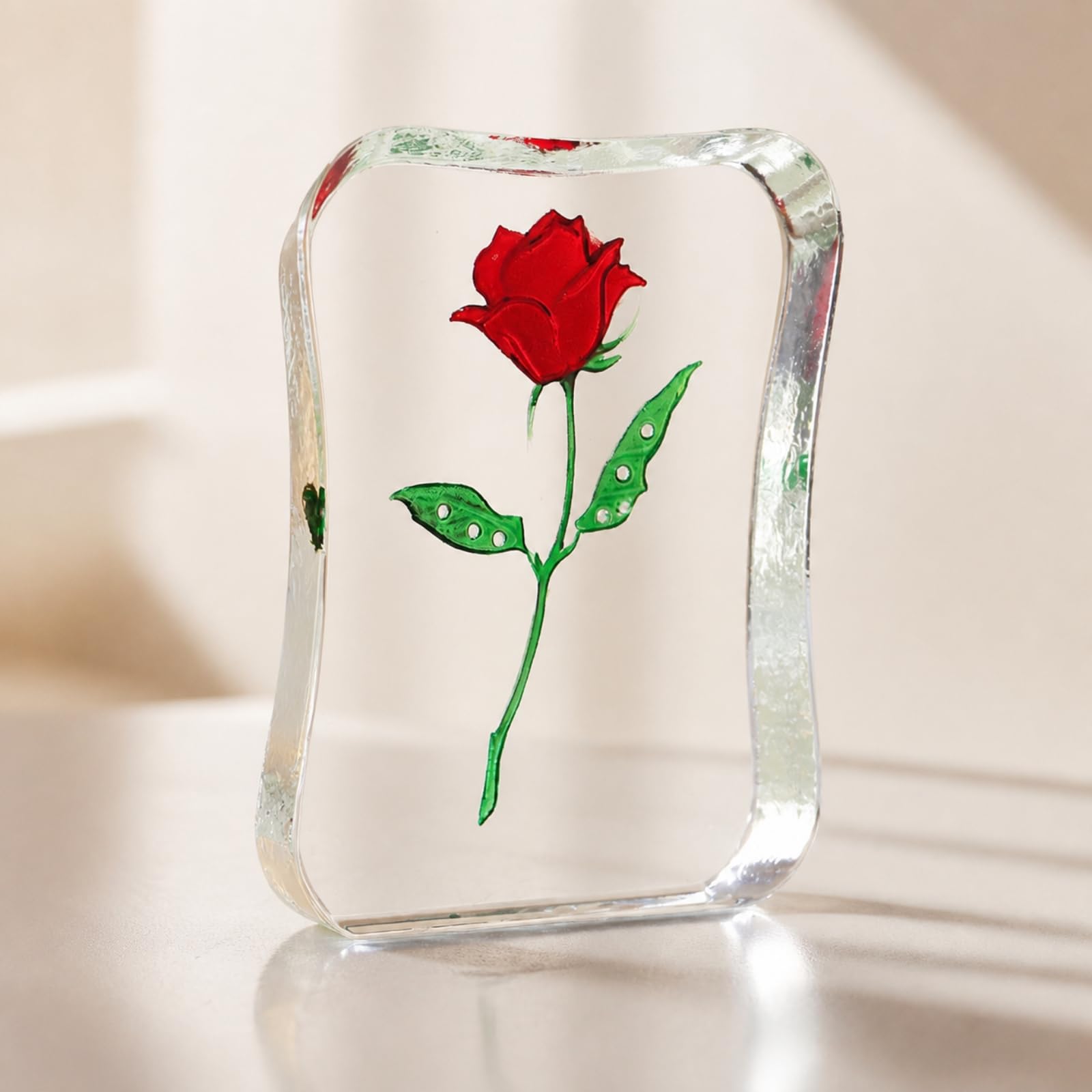 Ornamento a Tema Romantico Romantico | Trasparente, pannello Decorativa con Vermiglia, Lucido, Decorazione da Tavolo, per Mensola
