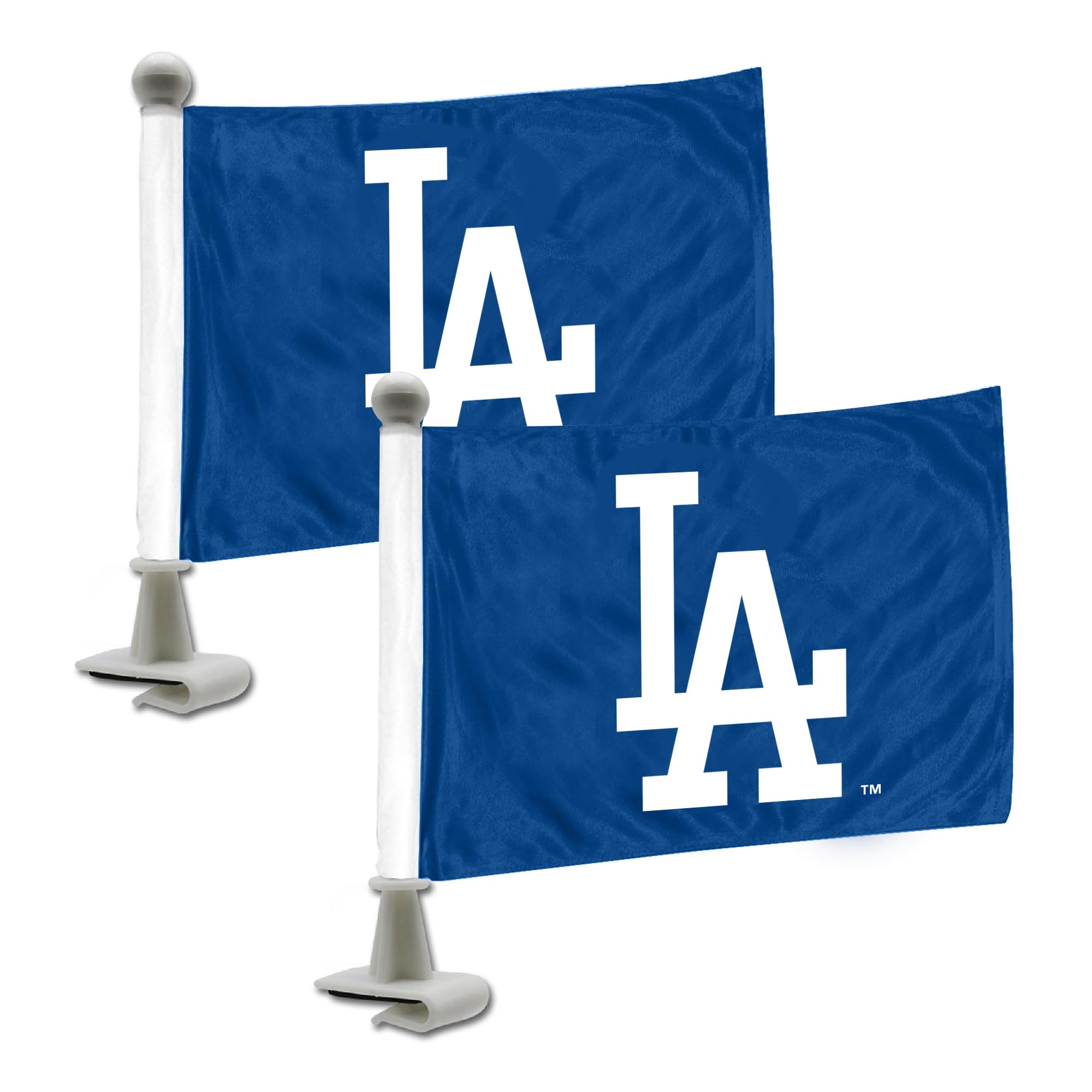 FANMATS 61846 Los Angeles Dodgers Ambassador Car Flags - 2 Pack Mini Auto Flags, 4in X 6in, Perfect for Hood or Trunk