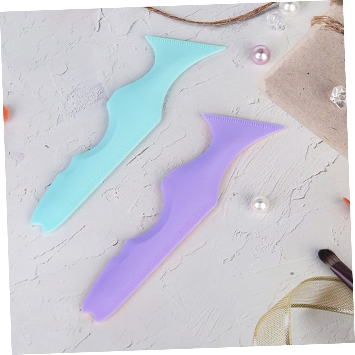 minkissy Make-up-Eyeliner 10 Stk Silikon-schönheitslineal Mascara- Aus Silikon Abgewinkelte Eyeliner-schablonen 5-in-1-eyeliner-schablonen Eiswürfelschale Mit Flügeln Kieselgel