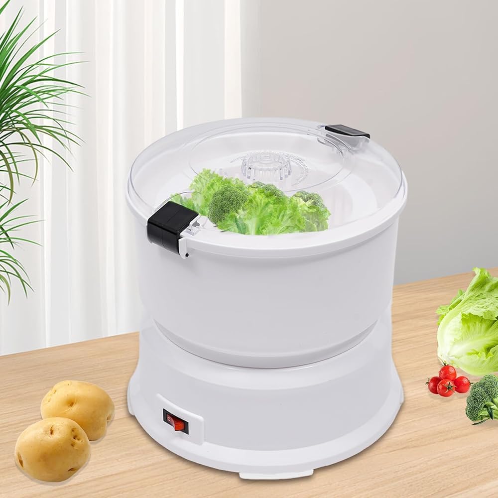 Pelapatate Elettrico,2 in 1 Macchina Automatica per pelare Le Patate,pelare Le Patate e asciugare Le Verdure,pelapatate con Un Pulsante per Uso Domestico Cucina Ristorante Uso Commerciale