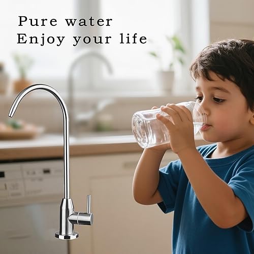 Miniatura 5 de Grifo de filtro cepillado de acero inoxidable, grifo de agua potable, grifo de fregadero de cocina sin plomo, barra de cocina, sistema purificador