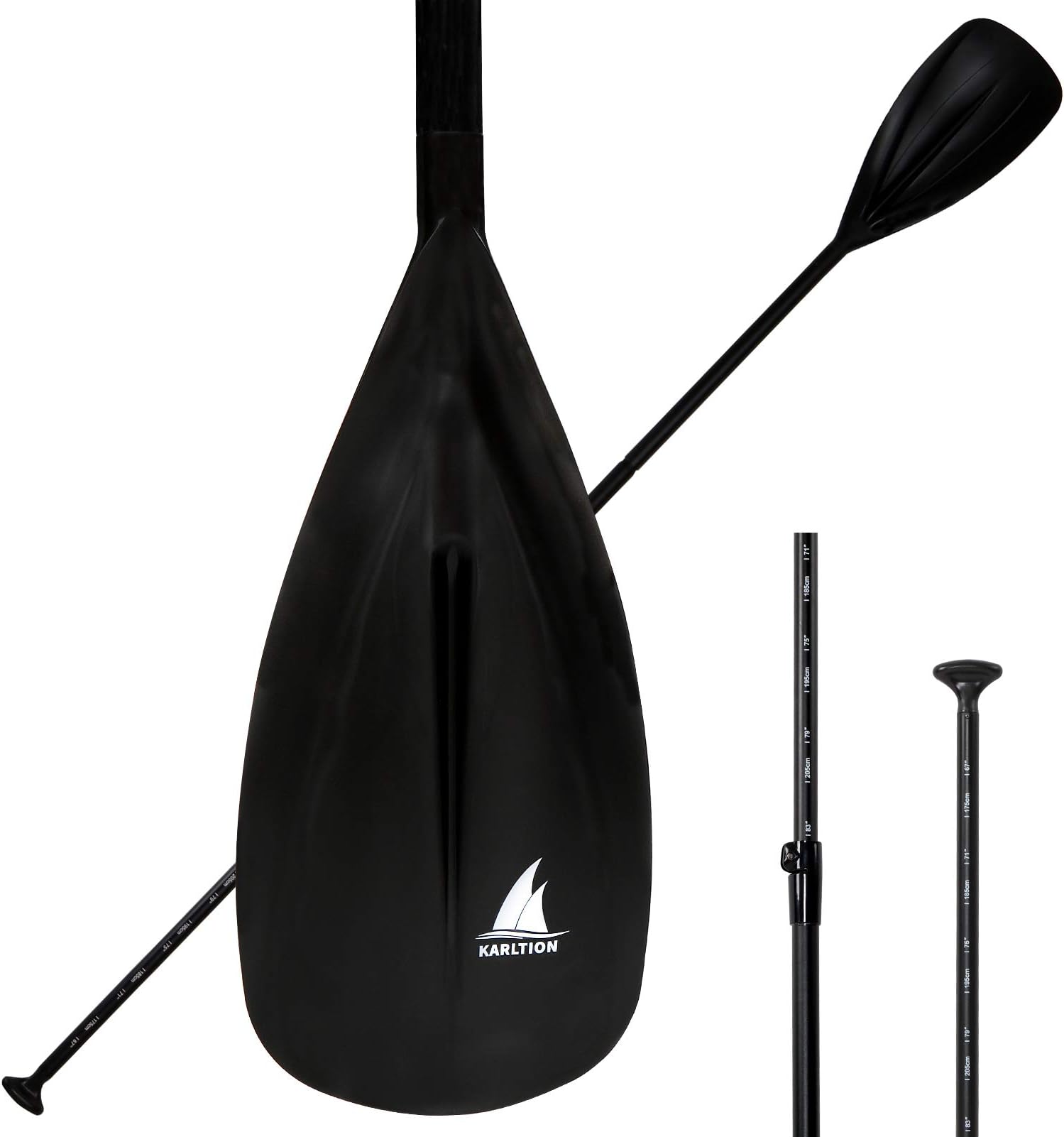 Karltion SUP Paddle - 3-Piece Adjustable Aluminium SUP Paddle with Glass Fiber Blade for Surfing, Floating, Water Sports
