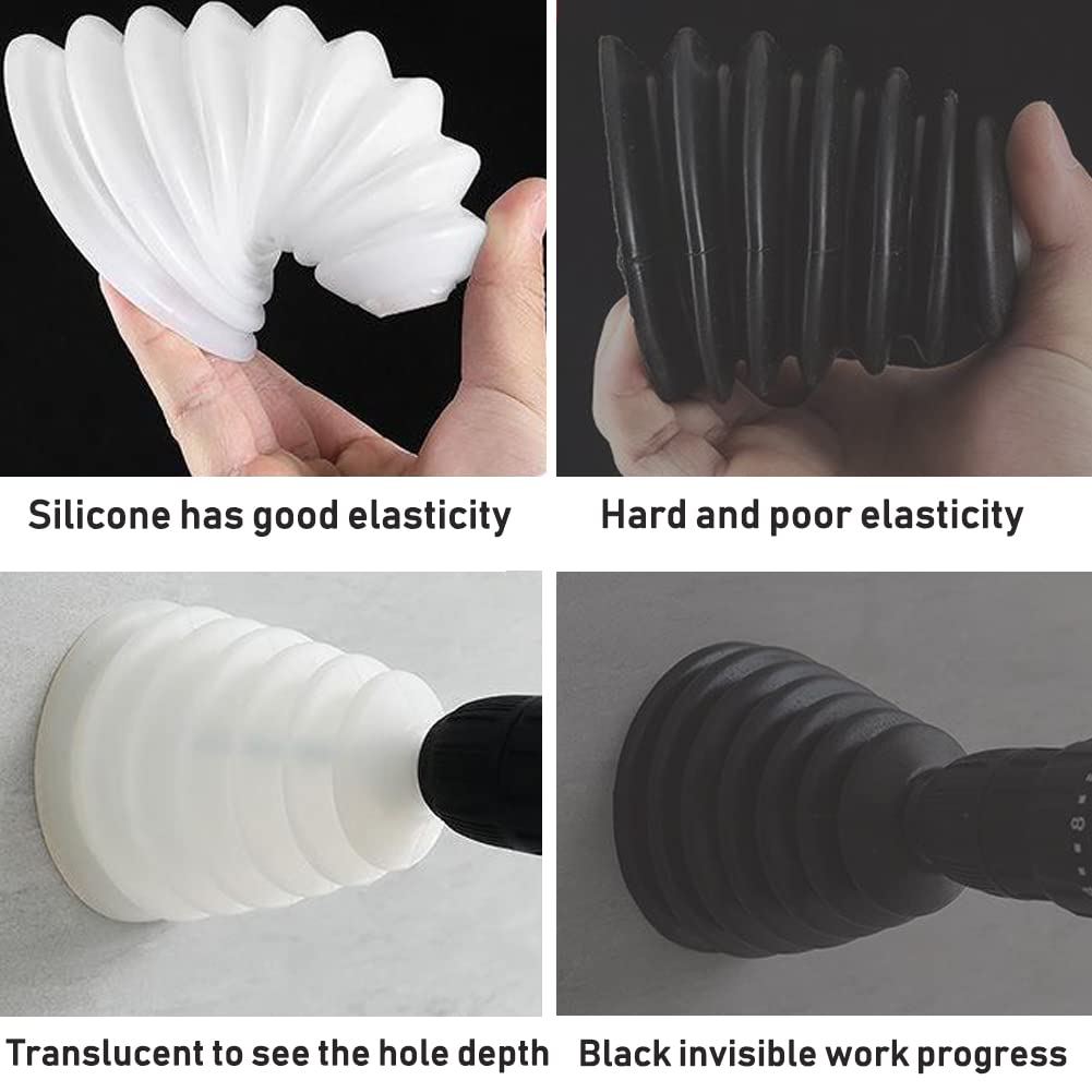 Colector de Polvo de Taladro Eléctrico 2PZ Cubierta para Polvo para Taladro Eléctrico, Eléctrico Taladro Cubierta de Polvo, Utilidad Fácil Durable Herramienta Accesorios, con 10 accesorios