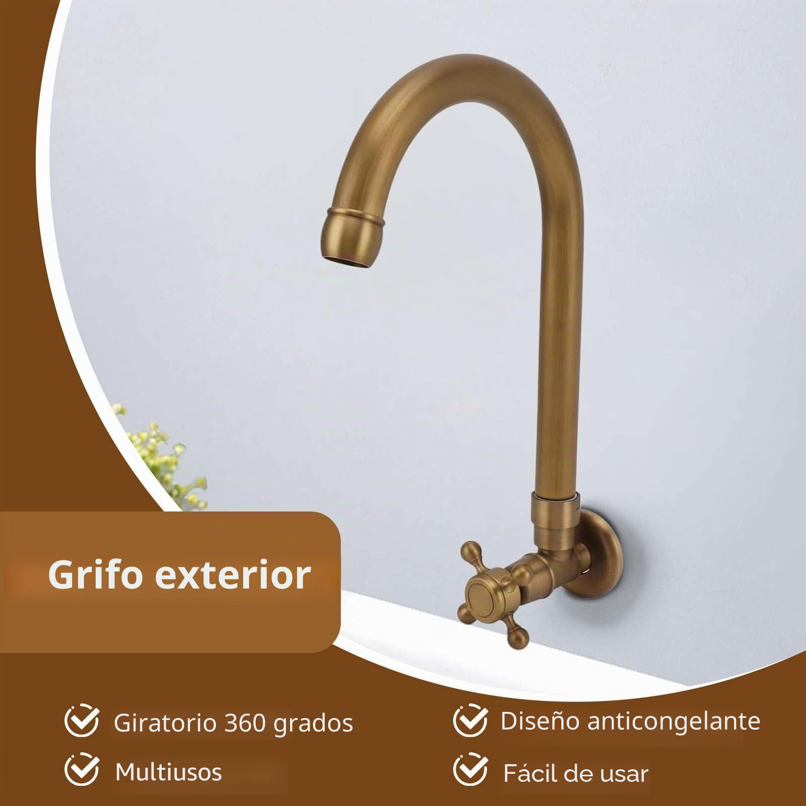 Grifo de cocina, Grifo De Jardín, Grifo Para Fregadero Al Aire Libre, Grifo Para Fregadero De Barra, Grifo Para Bañera De Lavandería Con Un Solo Orificio, grifo giratorio de cocina (Round)