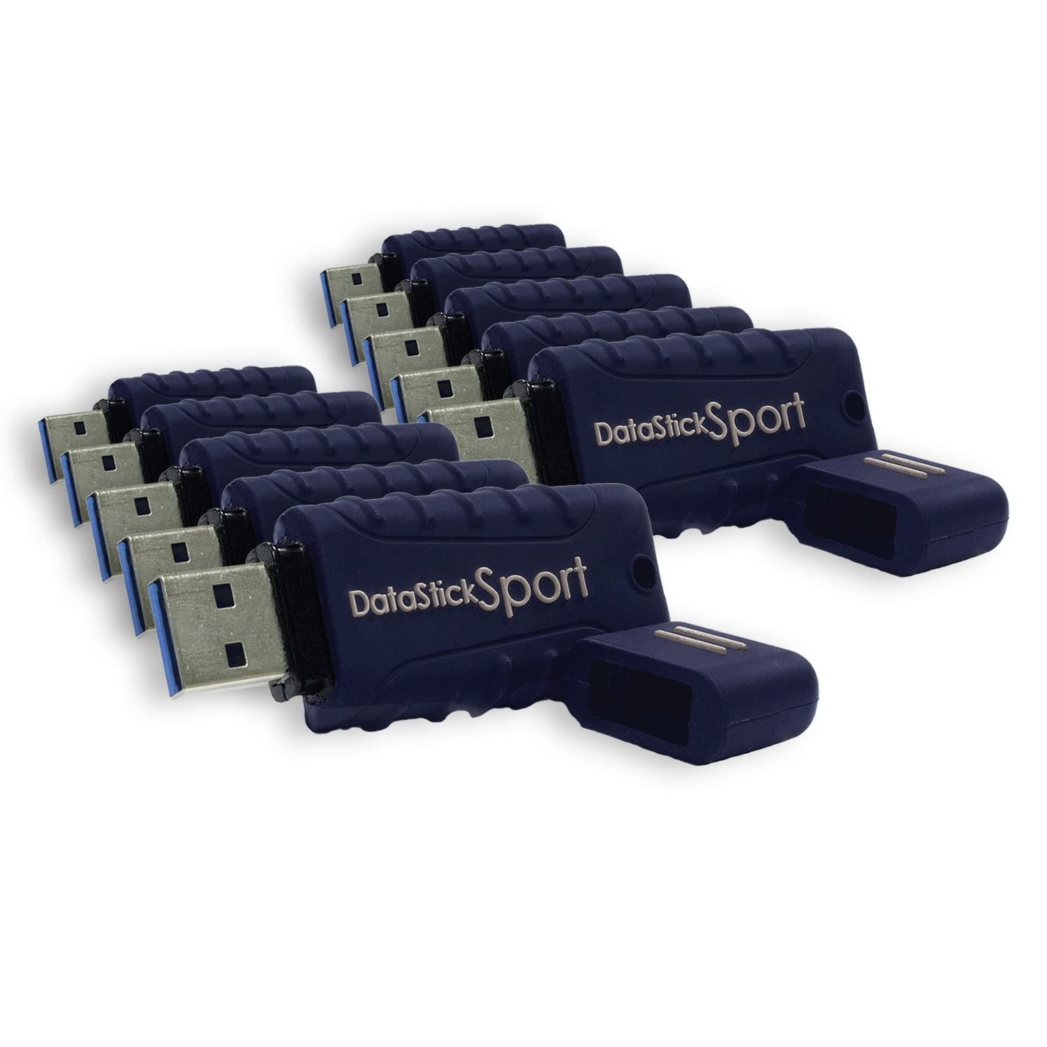CentonCenton Electronics MP Essential USB 3.2 Gen1 DataStick Sport Flash Drive, 8 GB, 10 USB Flash Drives, 10 Bulk Pack, Navy Blue