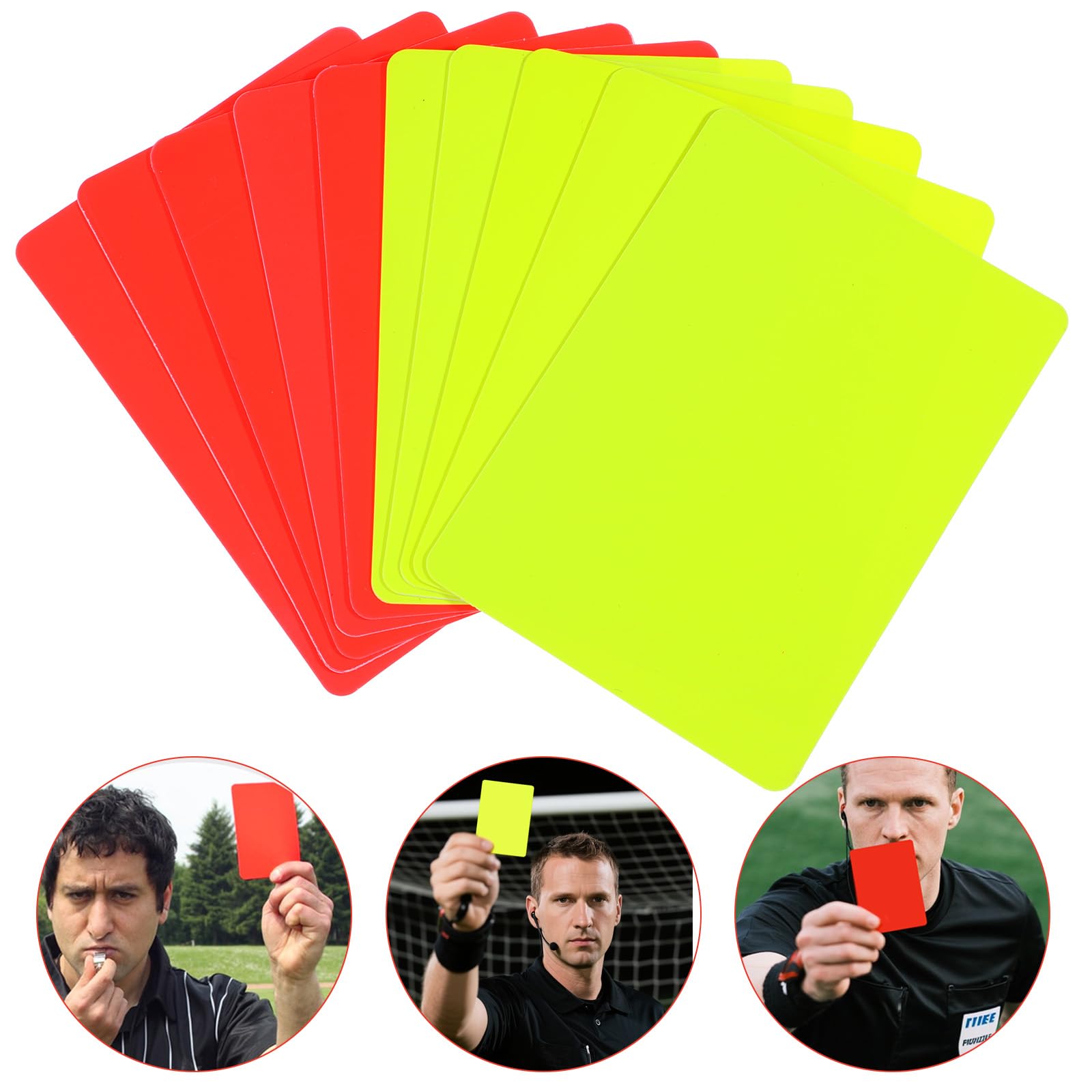 Cobee 10 tarjetas de árbitro, tarjetas de árbitro de fútbol rojas y amarillas, tarjetas de árbitro, accesorios de árbitro, herramientas de referencia, para fútbol, fútbol, deportes escolares