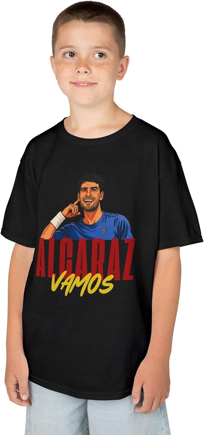 Kids Sports Tee with ALCARAZ Vamos Design | Perfect for Young Athletes, Tennis Fans, Birthdays, Sports Events, Gift Ideas