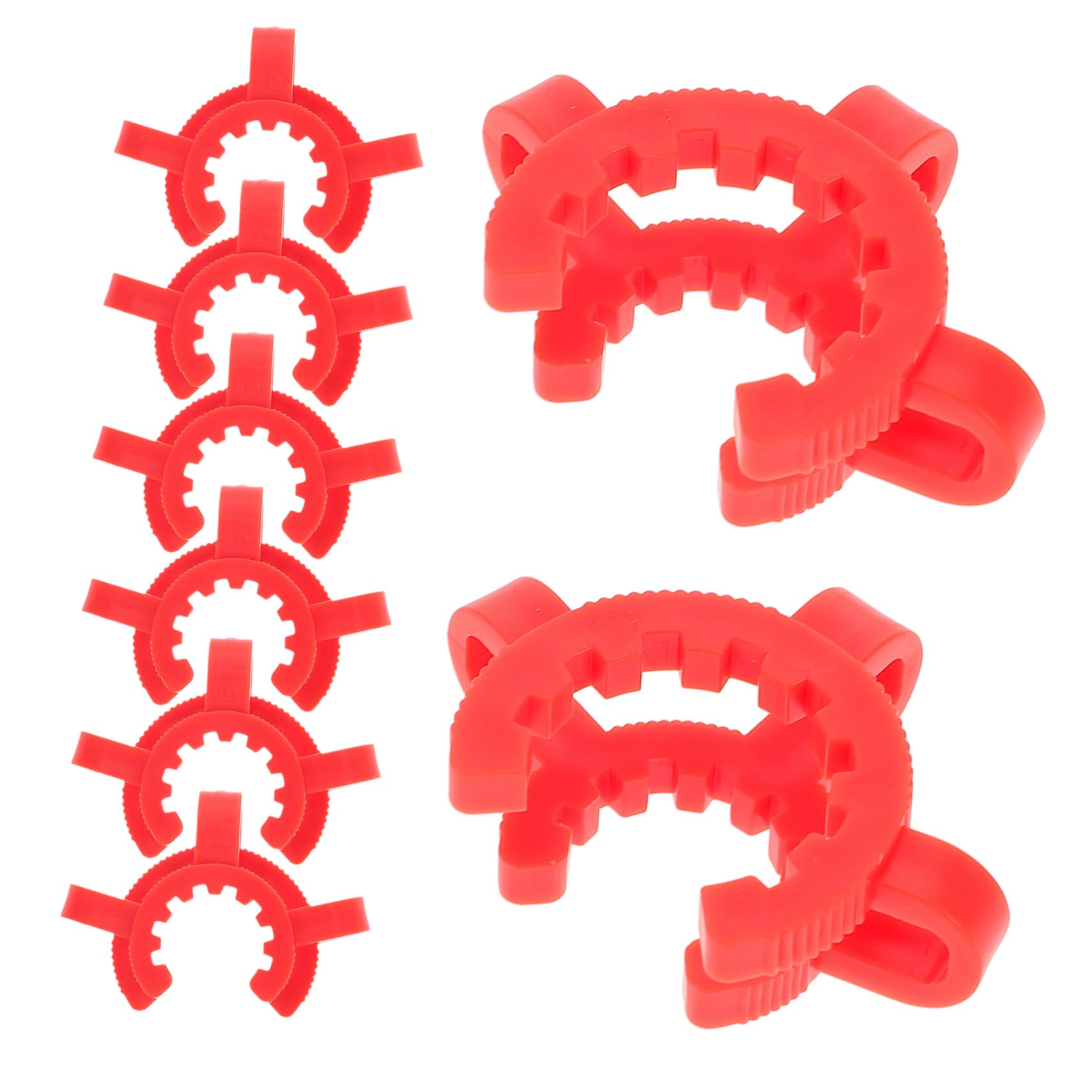 OSOLADY 8pcs Plastic Clamp Plastic Joints Clips for Glass Joints Clips for Laboratory Plastic Conical Mounting Clips Red