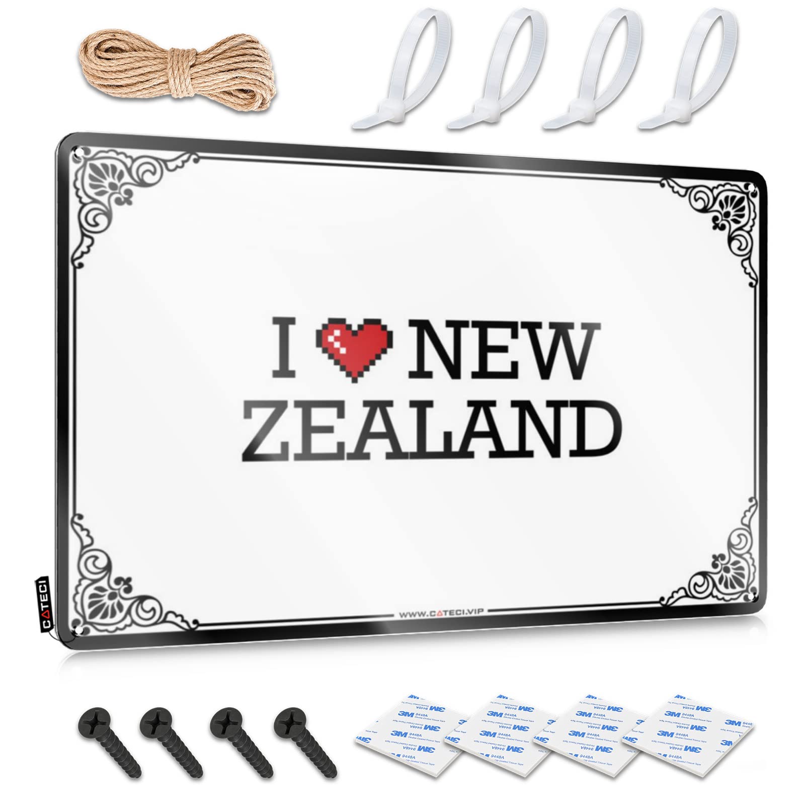 Front Yard Decor Decor Art - I Love New Zealand Handmade Metal Wall Art Ready To Hang For Home(30X40CM)