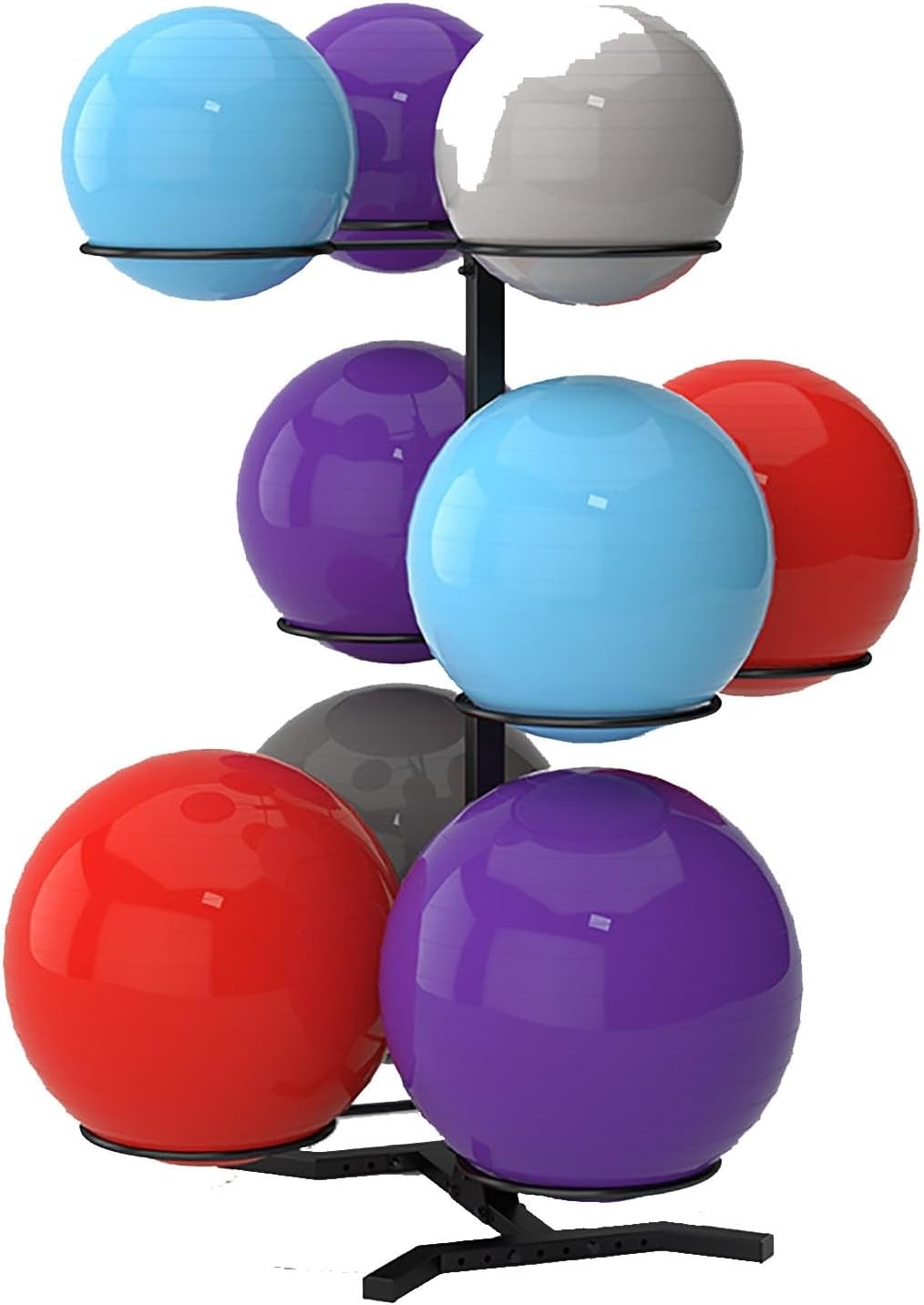 Yoga Ball Stand - Metal Rack for Storage Organizer for 3 to 12 Stability Balls - Space-Saving Floor Standing Holder for Home Office Exercise Room