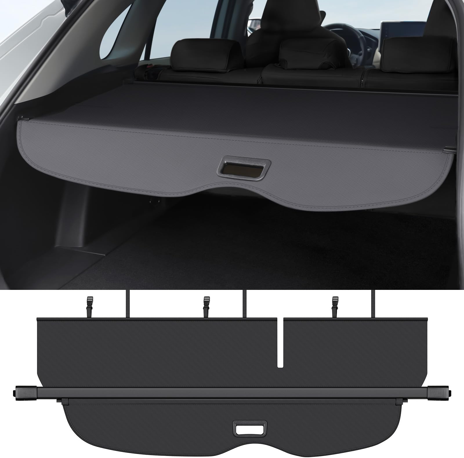 Cargo Cover Compatible with Jeep Grand Cherokee 2011-2021 Accessories Canvas Texture Retractable Trunk Cover Security Shield Luggage Privacy (Canvas)