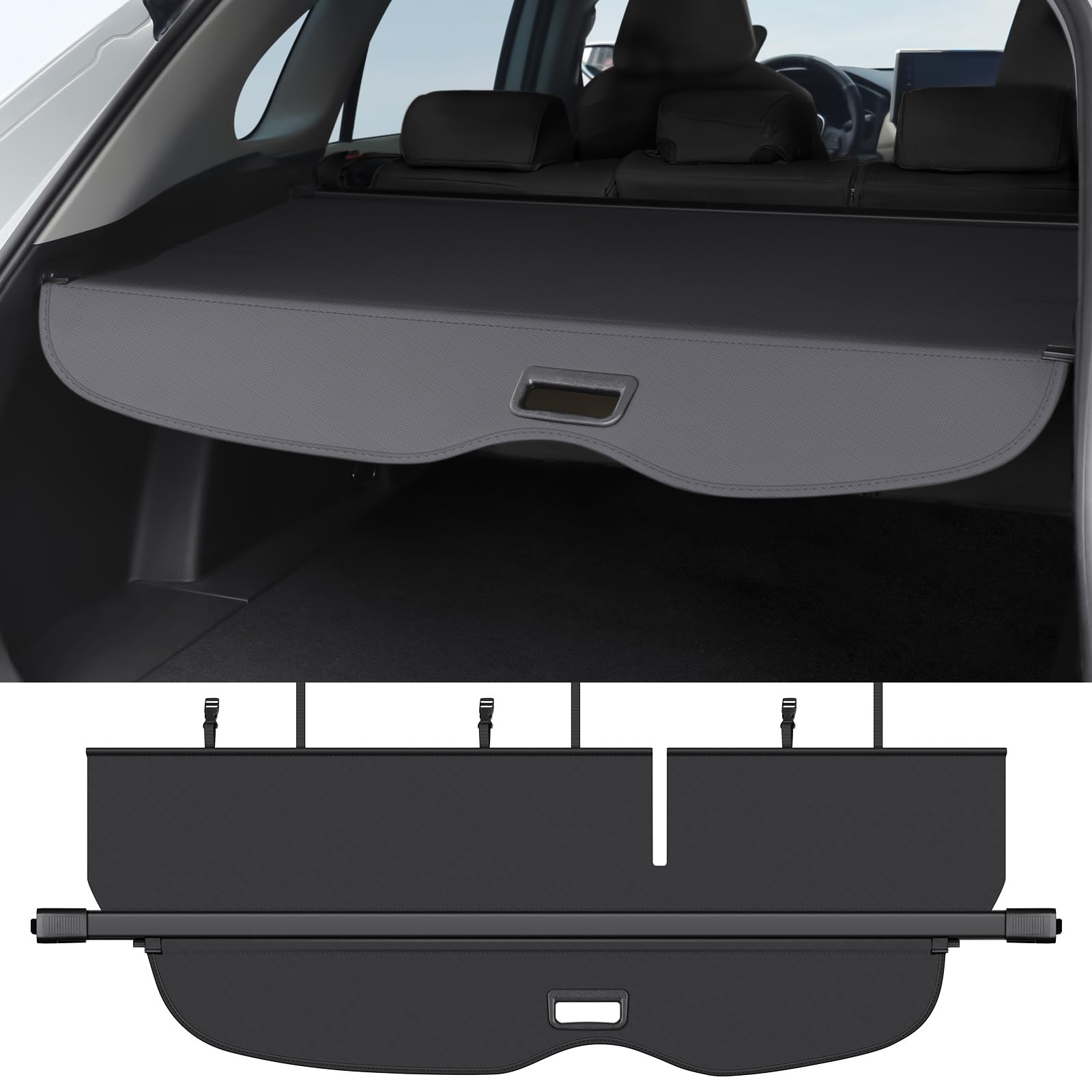 Cargo Cover Compatible with Jeep Grand Cherokee 2011-2021 Accessories Canvas Texture Retractable Trunk Cover Security Shield Luggage Privacy (Canvas)