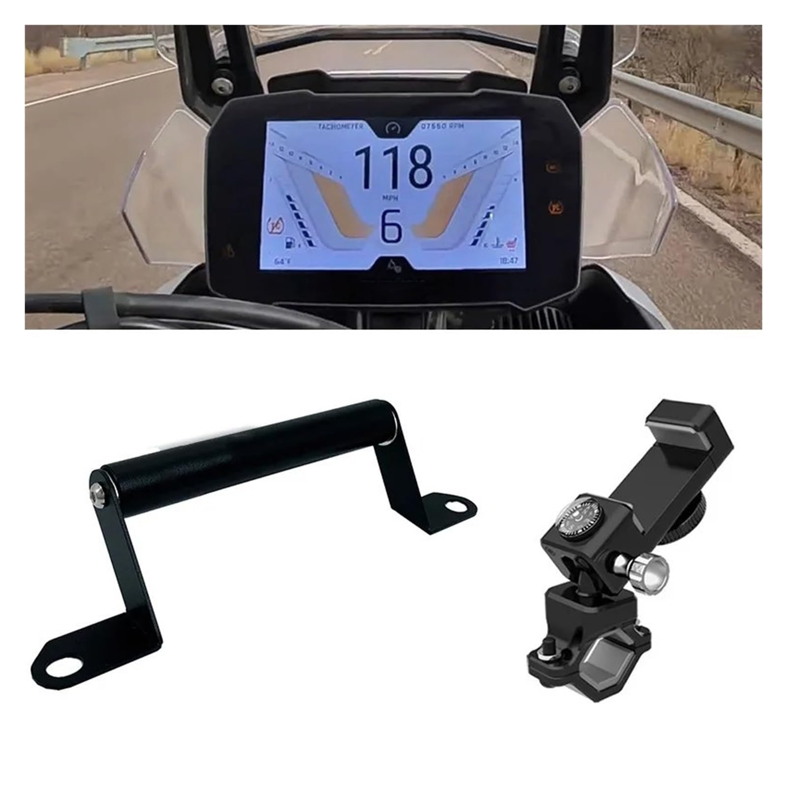 Supporto Navigatore Moto Per Tiger 900 GT Per Tiger 850 GT Per PRO Per Tiger900 Per Tiger900GT 2020-2022 Staffa Piastra GPS Navigazione Telefono Cellulare