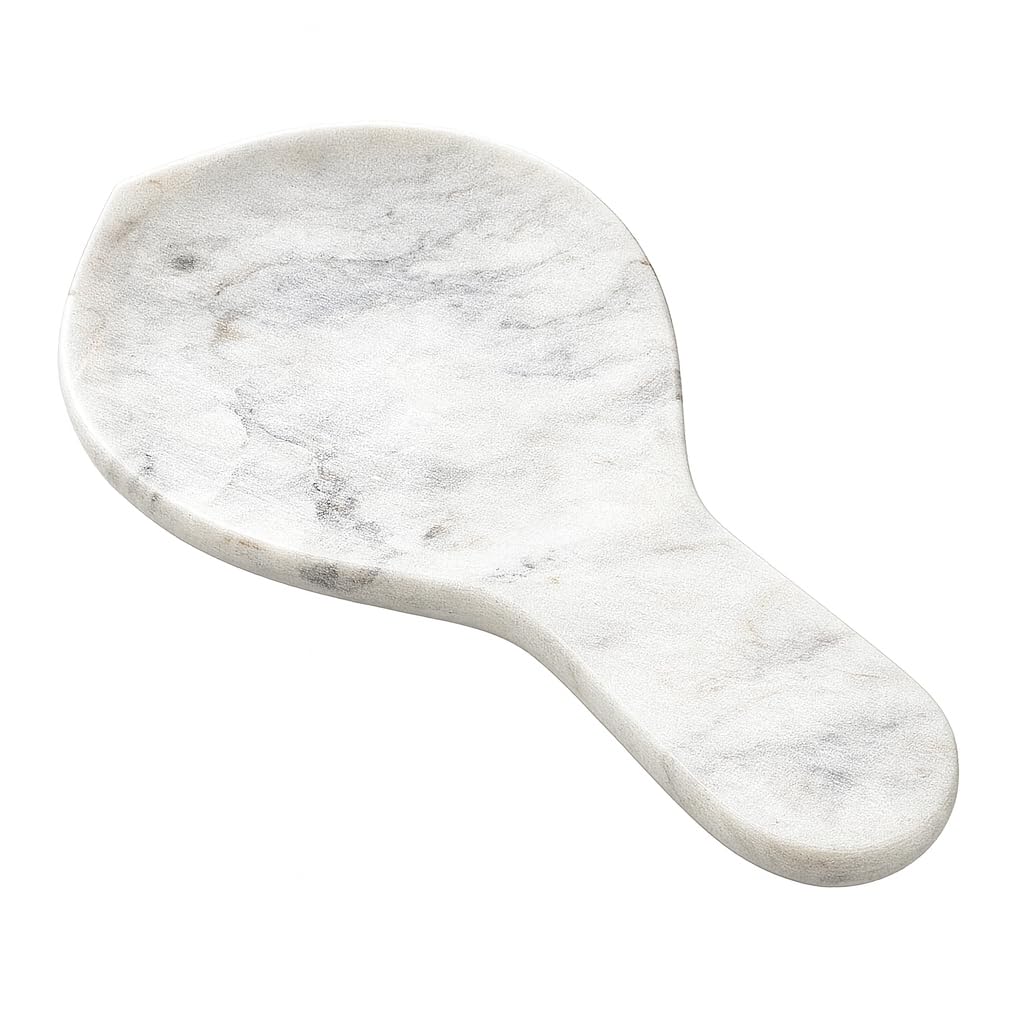 White Marble Spoon Rest – XL Utensil Holder for Stove & Countertop – Handcrafted Stone with Beautiful Packaging – Perfect Kitchen Gift for Housewarming, Birthday, or Thank You