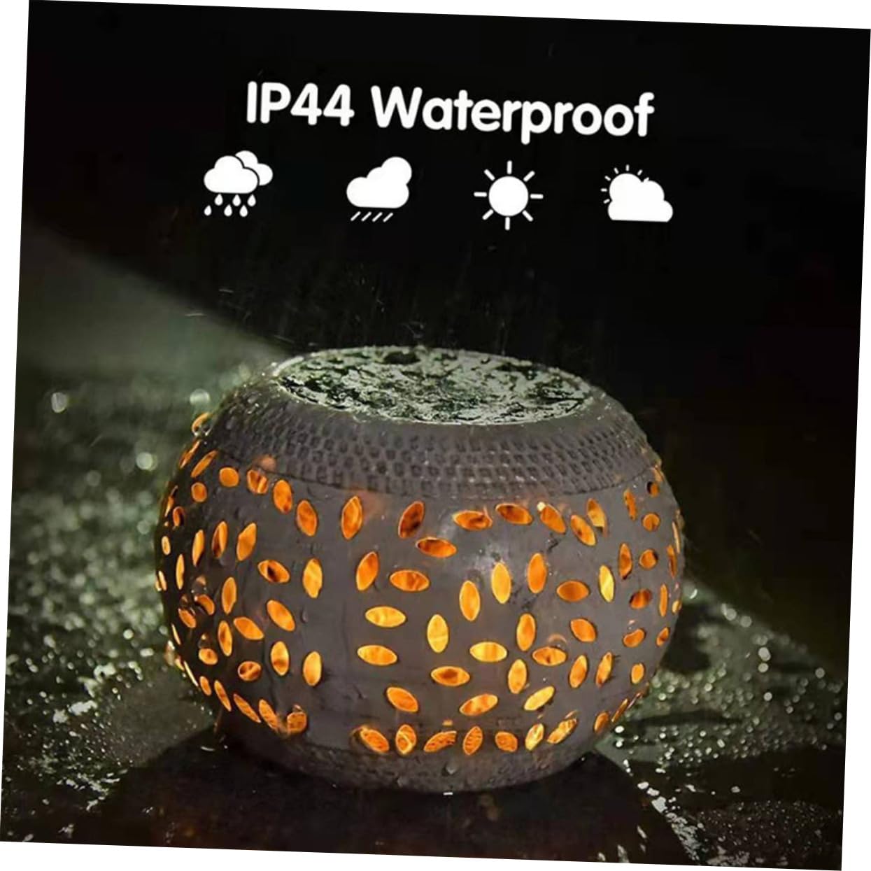 BESPORTBLE Lámpara Solar Diseño Hueco Original de Hierro Blanco para Exteriores Luz Decorativa Energía Solar para Jardín y Espacio al Aire Libre