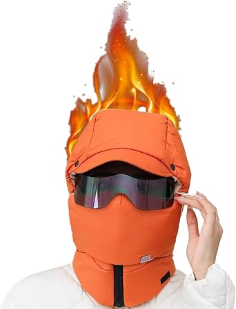Windproof Full Cover Outdoor Riding Mask with Glasses, Winter Hat+mask+Goggles Ski Hat, Mask Windproof Glasses