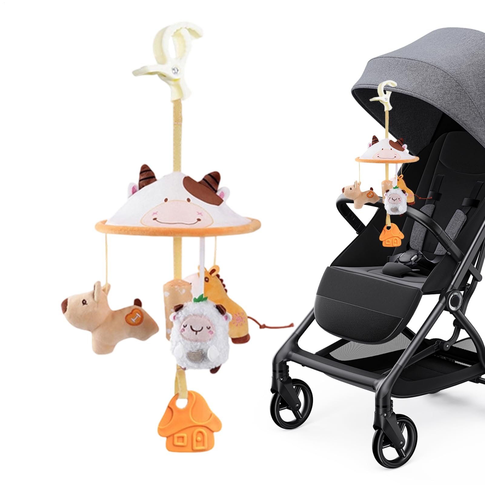 Generisch Juguetes para bebés para cochecitos | móvil con música para niños pequeños | Accesorios para Cochecito para niñas