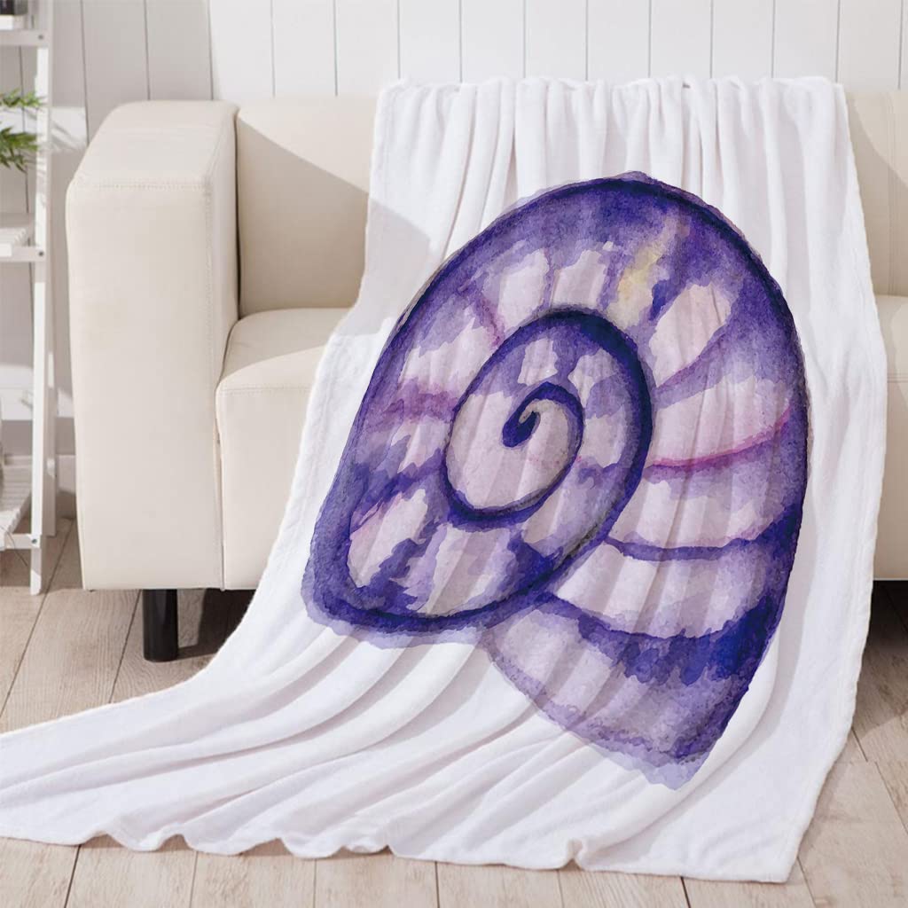 BOVZOX Manta Sherpa Franela Reversible Púrpura y Caracol Manta Polar , Manta Felpa de Sofá, 100% Microfibra, Suave, Caliente, Transpirable para Invierno 180x220 cm
