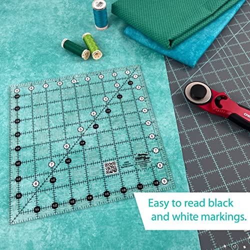 Creative Grids Régua de colcha quadrada de 24 cm x 24 cm – CGR9 – Feito nos EUA, acolchoado de acríl