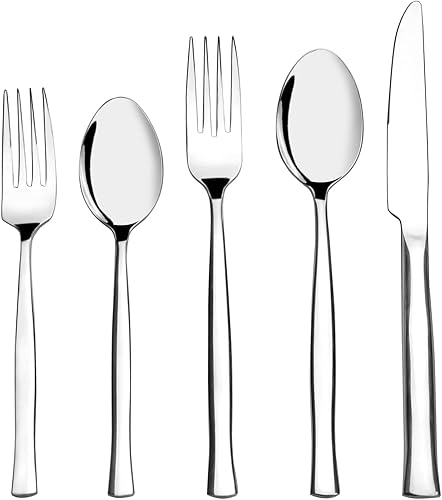 Juego de cubiertos de 60 piezas, acero inoxidable, servicio para 12, F
