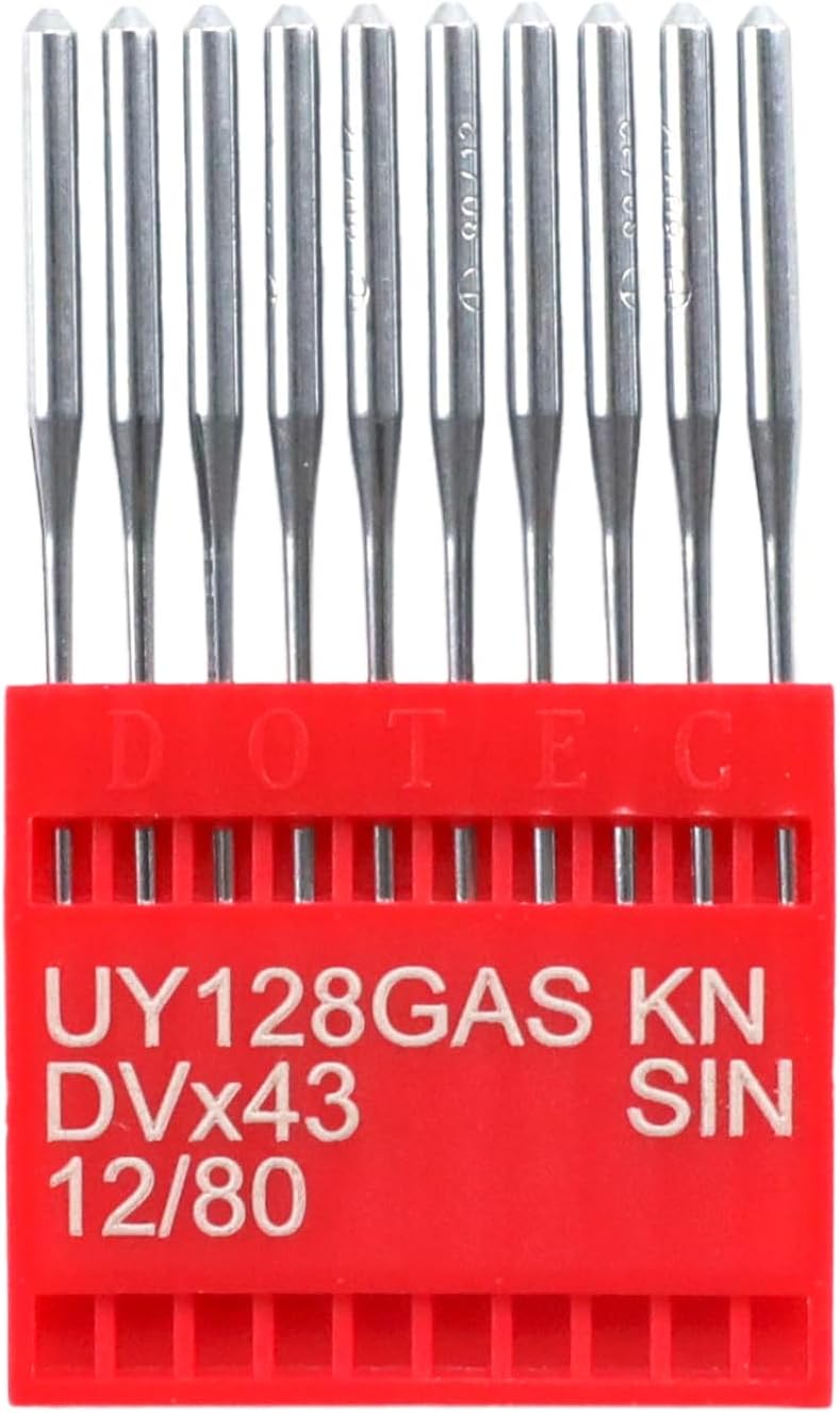 Blooy - UY128GAS KN (Small-Ball Point) Needle for Industrial Coverstitch (Flatlock) Sewing Machine TVX3 DVX43 (100 PCS) (Size 12)