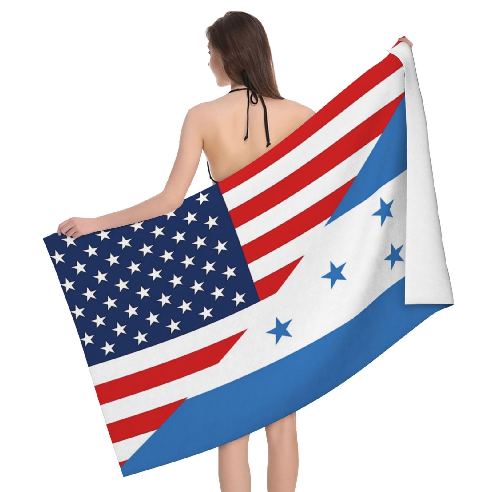 HLBSDM Microfiber America Honduras Flag Beach Towel Quick Dry Soft Sand Free Beach Towels for Pool Swim Beach Lightweight Thin Towels