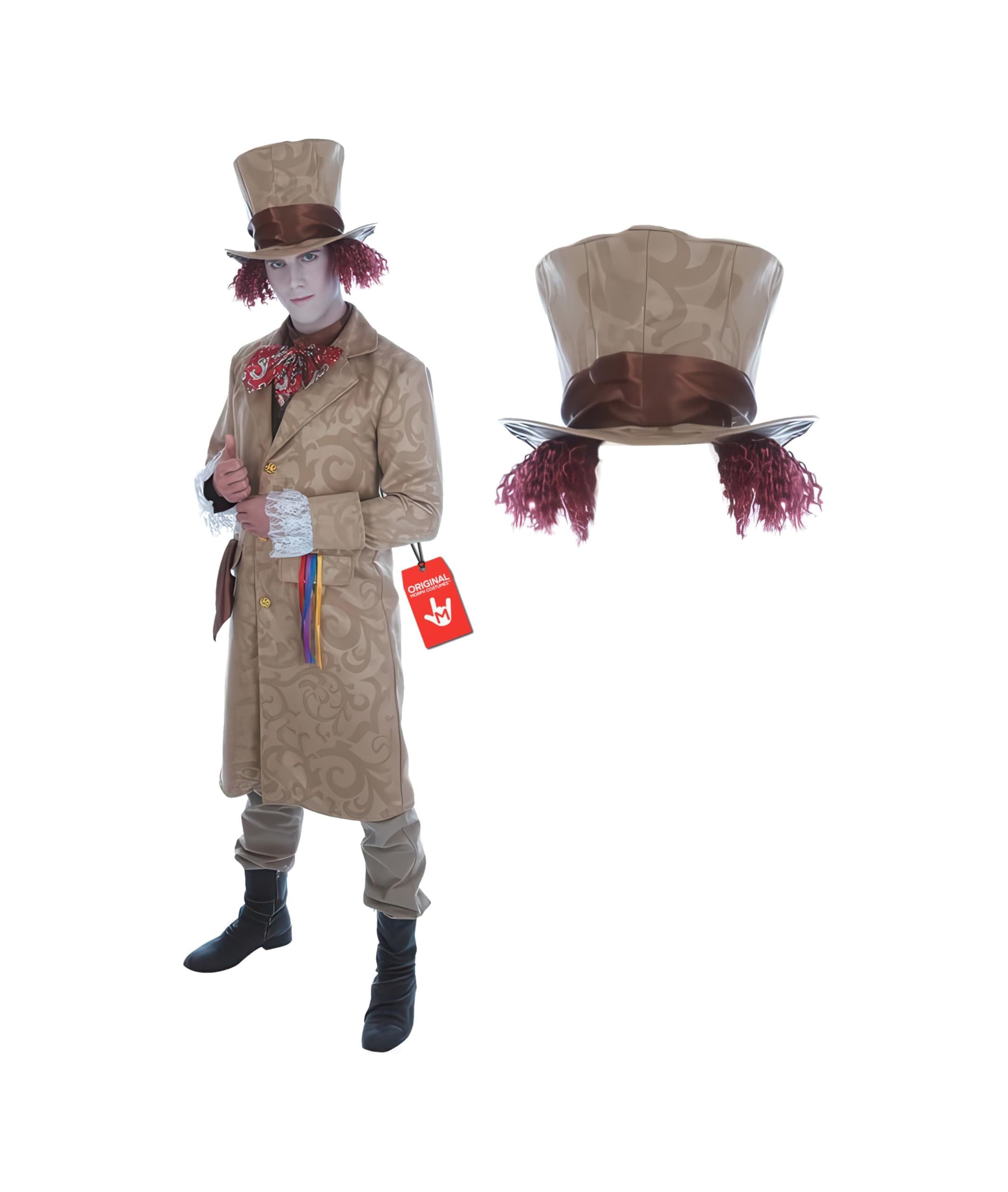 Fun Shack Disfraz Sombrerero Loco Adulto Hombre, Disfraz Alicia Carnaval, Traje Sombrerero para Fiesta