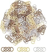 OLYCRAFT 120Pcs 3 Colors Infinity Connector Charms Alloy Connector Charms 8x5mm Hole Double Infin...