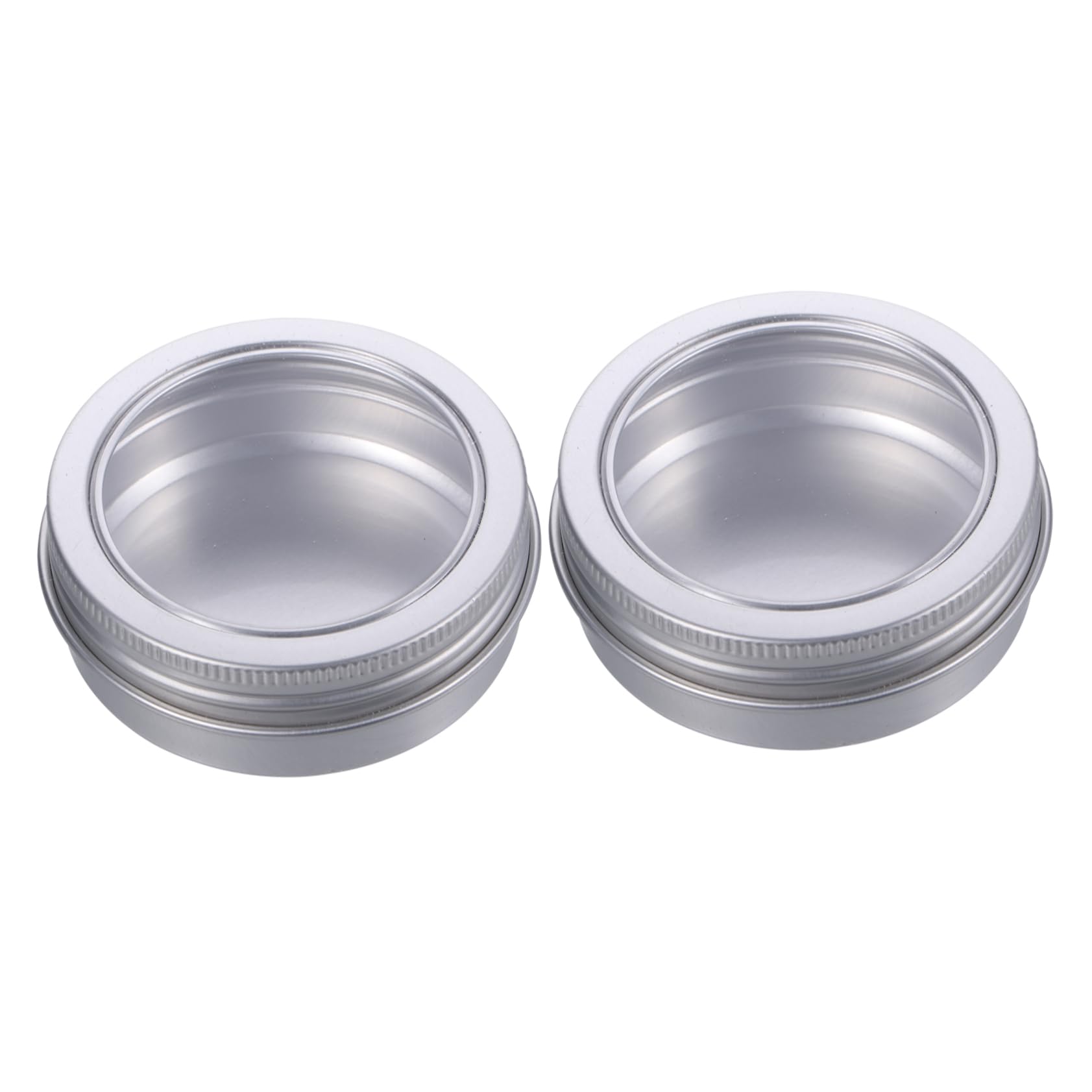 KALLORY 12pcs Round Aluminum Jars Window Versatile Containers for Makeup Creams Candles and Crafts Durable Reusable Storage for Home and Office Supplies