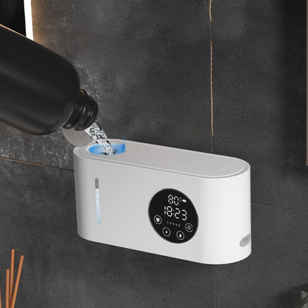 Dispenser di sapone intelligente touchless, montaggio a parete, con display digitale, monitor della temperatura, uscita in schiuma regolabile, ricaricabile tramite USB, capacità 500 ml, per bagno e