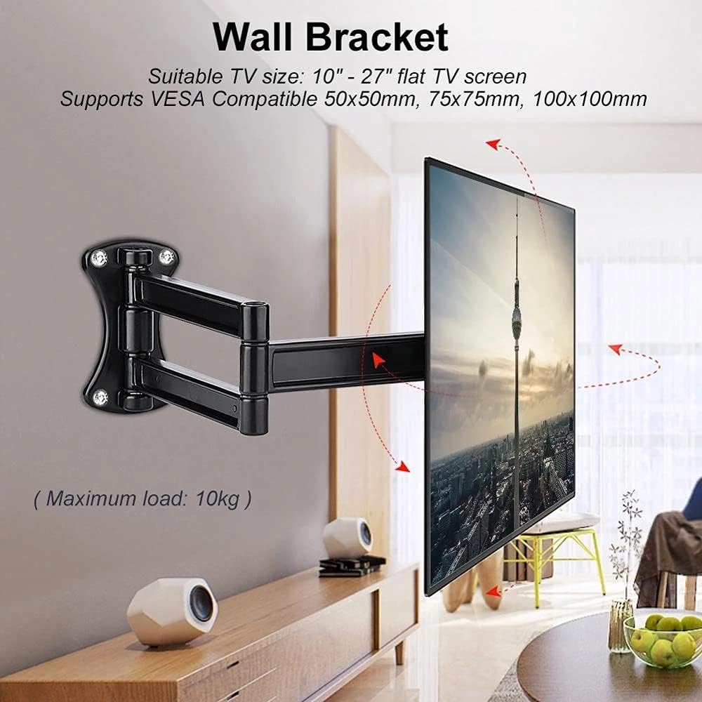 Tv Wall Mount Bracket Tilting Swivel Stand Holder for 10-27 Inch Flat TV LED LCD Screen