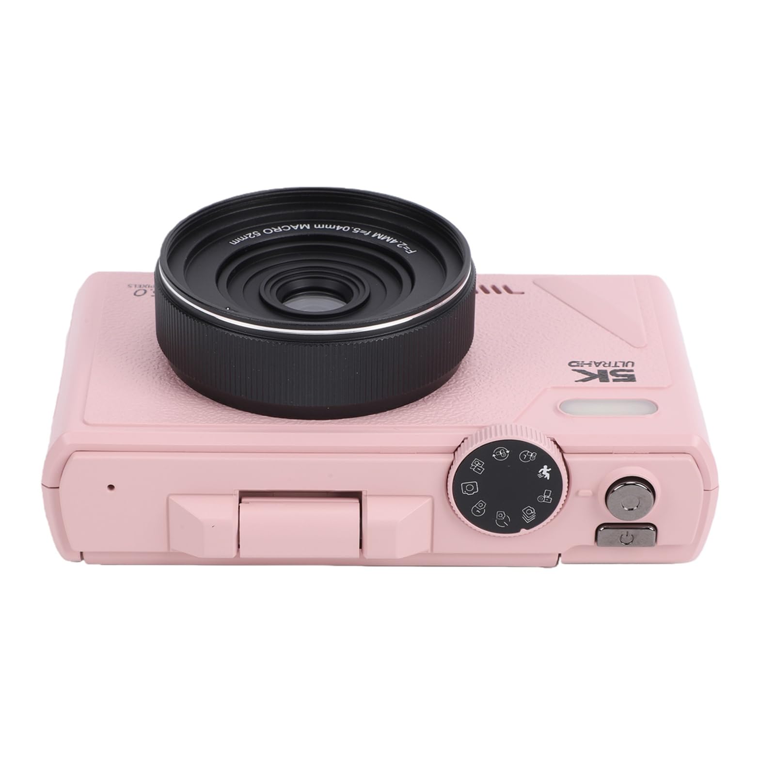 Akozon Fotocamera Digitale 5K Fotocamera per Vlogging da 80 MP Zoom Digitale 18X Schermo Ribaltabile IPS da 3 Pollici con Videocamera per Principianti, Rosa