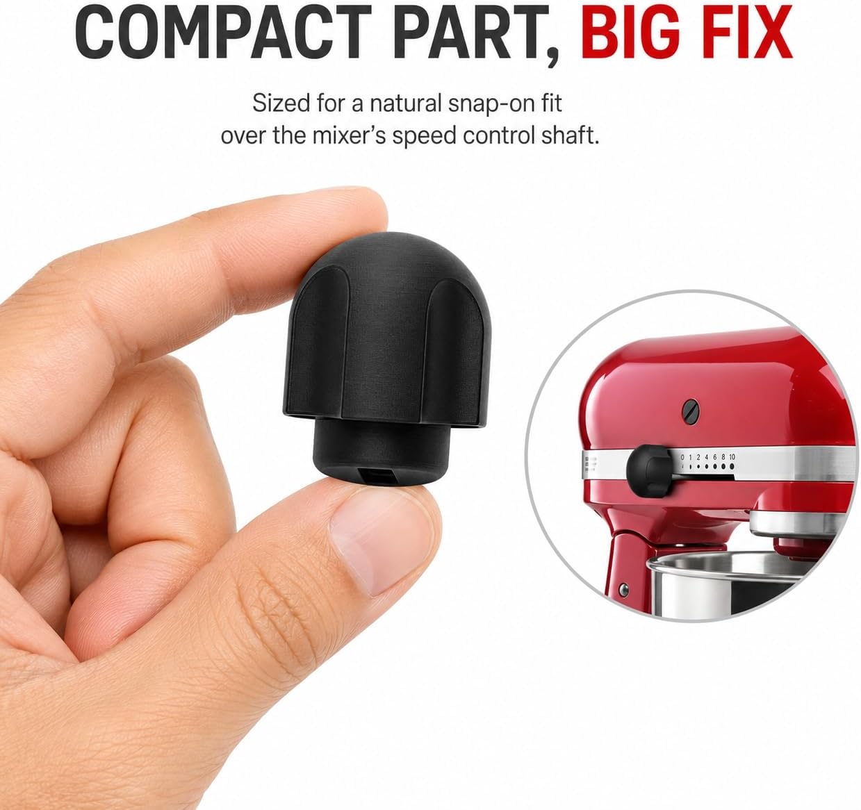 SplashNColor Speed Control Knob Compatible with KitchenAid Stand Mixer – Friction Fit Replacement Lever | No Tools Needed | Easy Snap-On Install for Tilt-Head & Bowl-Lift Countertop