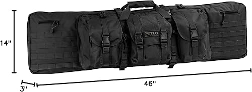 Miniatura 8 de TLO Outdoors Double Rifle Gun Case - Soft Range Bag - Room for Two Rifles, Shotguns, and Storage for Pistols, Handguns, Firearm Accessories and