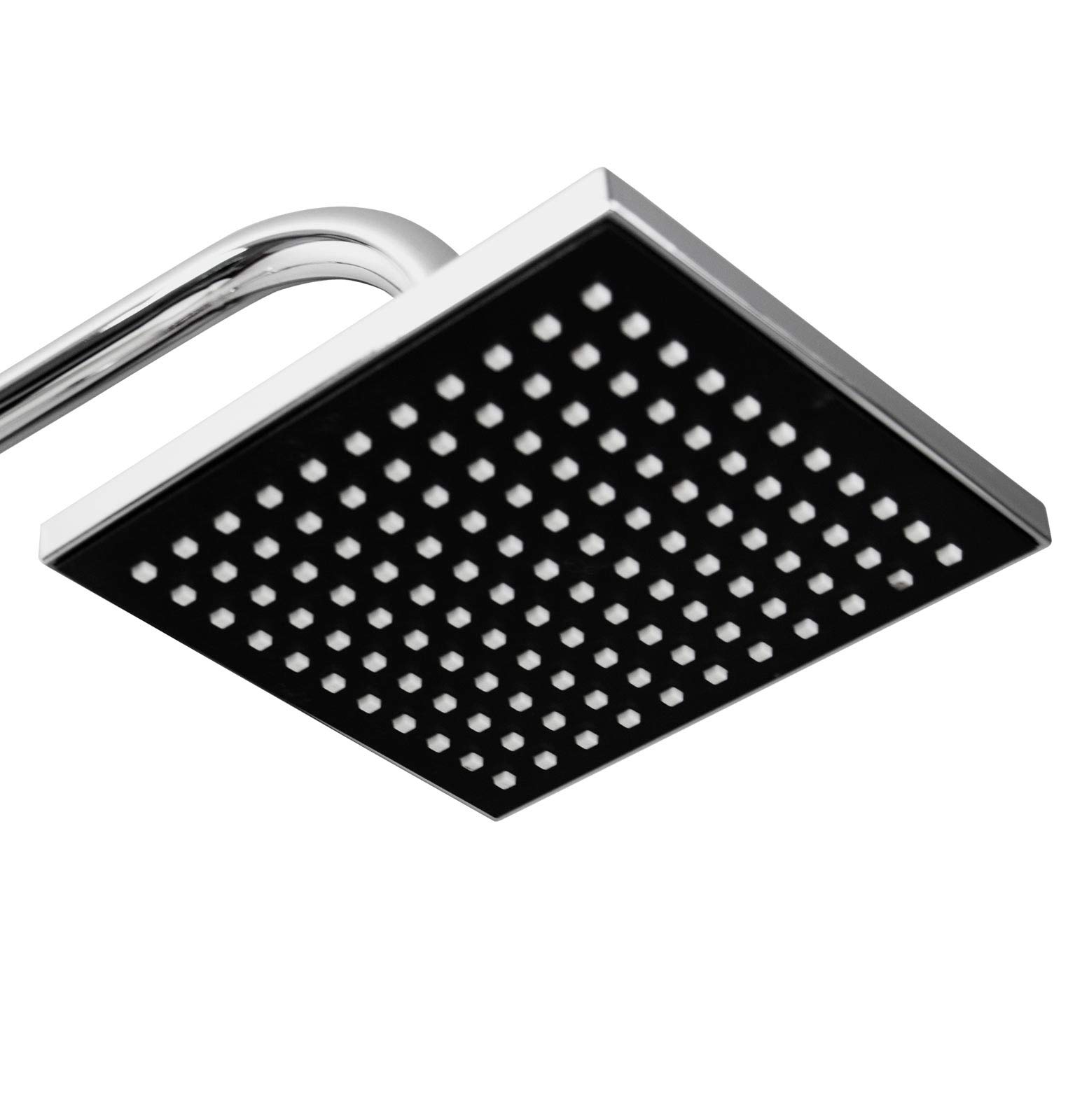 Grafner Regendusche im Set incl. Kopfbrause, Handbrause, Schlauch, Stange und Anschluss-Set Duschset Duschsystem Duschgarnitur eckig