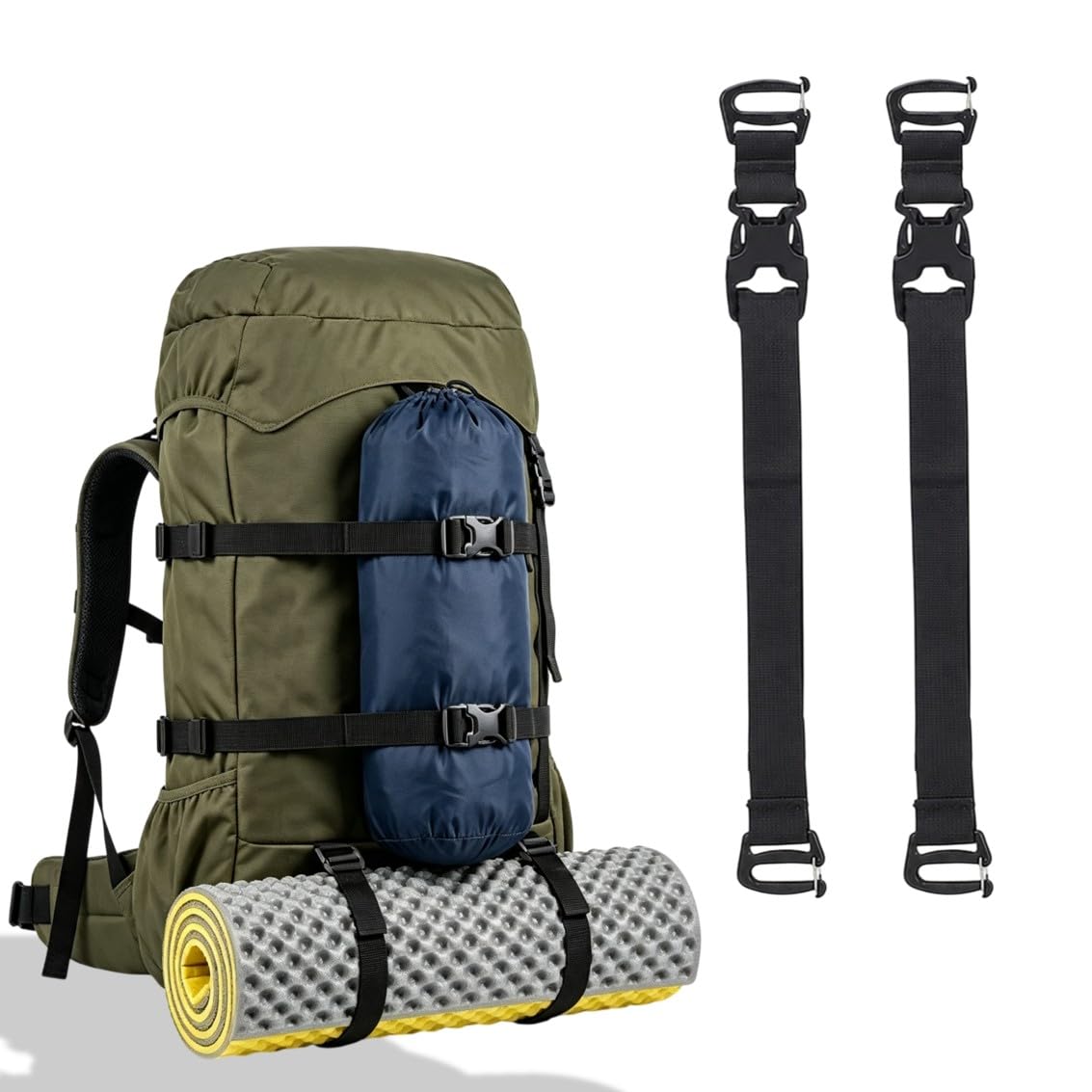 Amazon.co.jp: 登山リュック 拡張収納 ベルト 外付け 2本セット 長さ