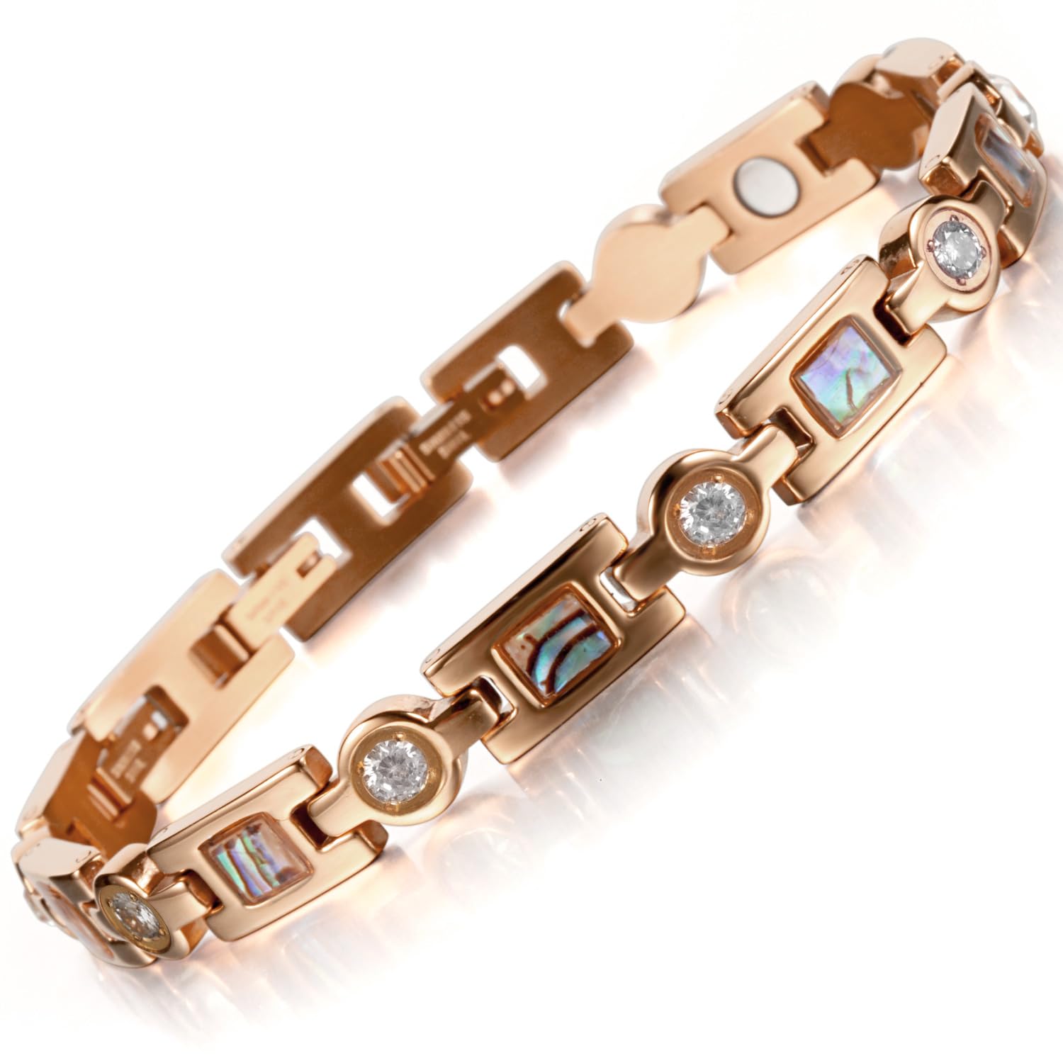 RainSo Ein Elegantes Magnettherapie-Armband für Damen im Walking-Stil lindert effektiv Gelenkschmerzen, das beste Geschenk für fürsorgliche Mütter (Golden)