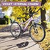 Ecarpat 26 Inch Mountain Bike, V Brakes 21 Speeds Women Mens Bike, Steel Frame and Suspension Fork, Adult and Teens Sport Bicycle for Urban Trail Snow Commuter Purple #1