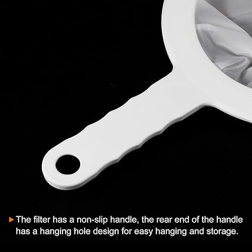 Miniatura 3 de PATIKIL Colador de filtro de alimentos de 9 x 6 pulgadas, paquete de 2 filtros de malla 450 filtros de malla fina con mango para filtro, jugo, café,