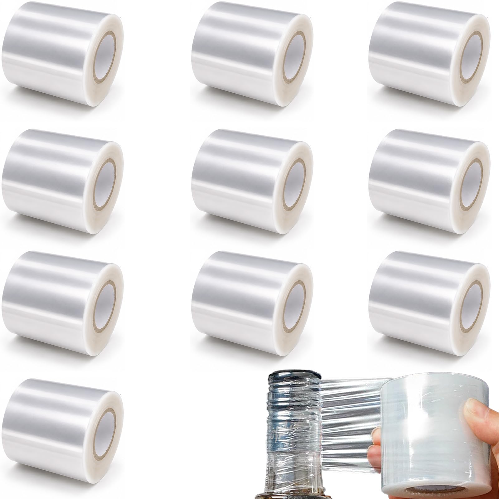 10 mini pellicole elasticizzate, 6 cm x 656 m, rotolo di pellicola